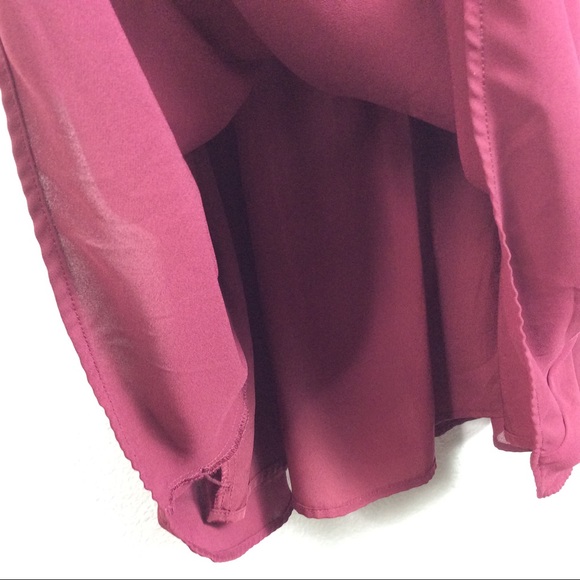 Forever 21 Womens Size S Burgundy Chiffon Skater - Picture 4 of 5